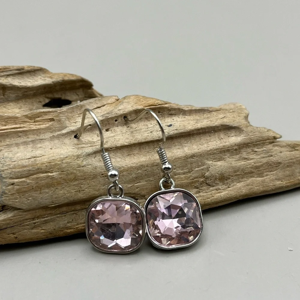 Elegant Pink Gemstone Earrings